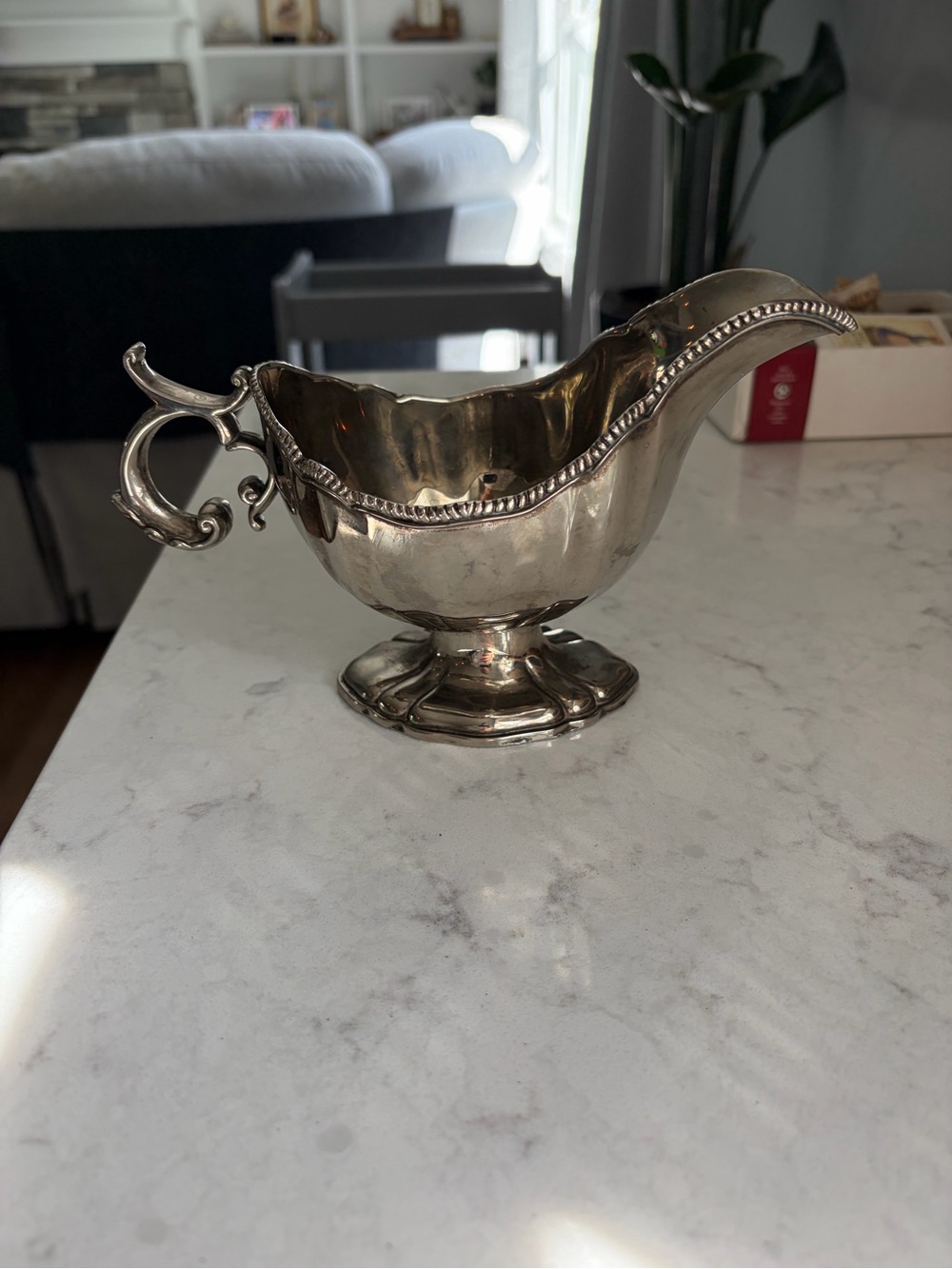 Vintage Elegant Silver plated Gravy Boat